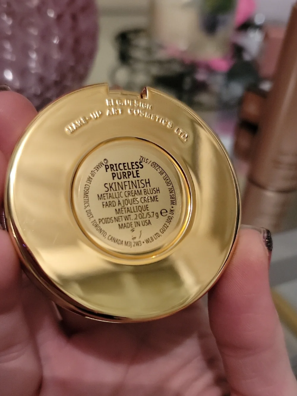 MAC Skinfinish Metallic Cream Blush. Full Sized. In Color Priceless Purple. BNIB